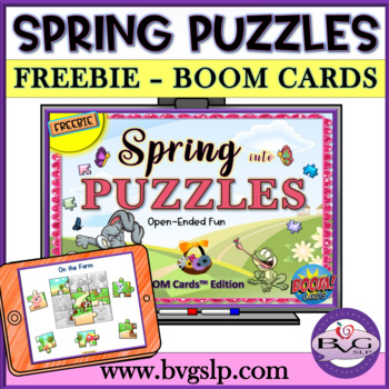 Preview of FREEBIE Spring into Puzzles BOOM CARDS - Open Ended FUN