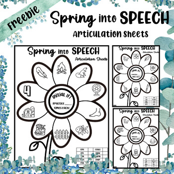 Preview of FREEBIE Spring into Speech Articulation Sheets Sample /f/ and /v/