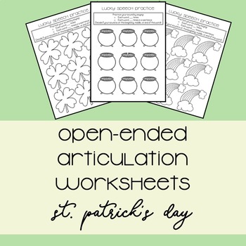 Preview of FREEBIE St. Patrick's Day Articulation Worksheets