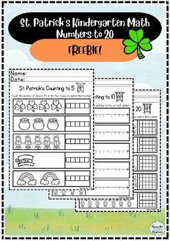 Preview of FREEBIE St. Patrick's Math Fun - Kindergarten Worksheets Numbers to 5