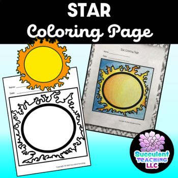 Preview of FREEBIE Star Coloring Page Sun