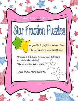 Preview of **FREEBIE** (Christmas or Astronomy) Star Fraction Puzzles