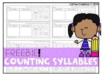 Preview of FREEBIE - Counting Syllables - Exit Tickets