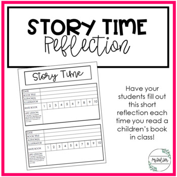 Preview of FREEBIE | Story Time Reflection | Child Development | FCS