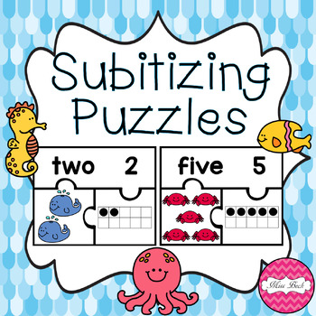 Preview of FREEBIE! Subitizing Puzzles- Under the Sea Theme