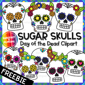 Preview of FREEBIE Sugar Skull Clipart - Day of the Dead Clipart