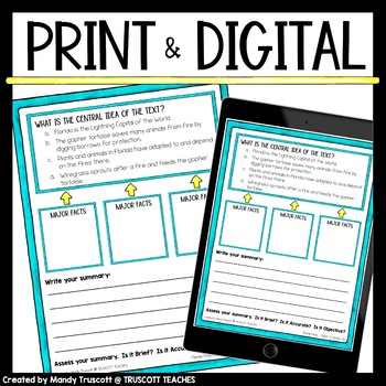 FREEBIE ... Summary Writing Sample Assessment by Truscott Teaches