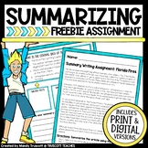 Freebie Summary Writing Assessment: Paper & Digital for Di