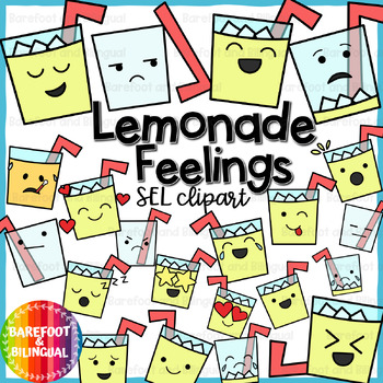 Preview of FREEBIE - Summer Clipart - Lemonade Clipart SEL Feelings