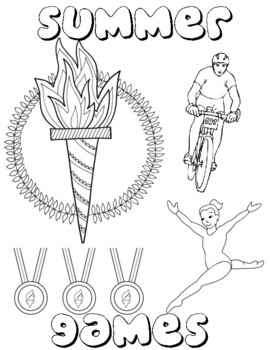 Preview of FREEBIE: Summer Games/Olympics 2020 Coloring Sheet & Word Search