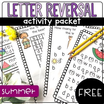 Preview of FREEBIE Summer Letter Reversal Activity Packet for OT