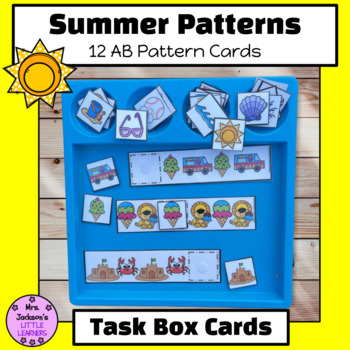 Preview of FREEBIE Summer Patterning Activity Task Cards