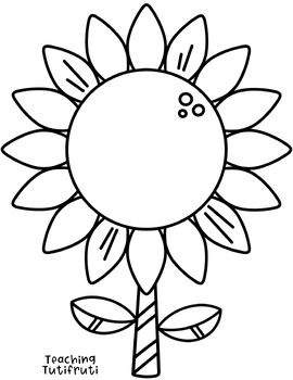 Preview of FREEBIE - Summer Sunflower Coloring Page (by TeachingTutifruti)