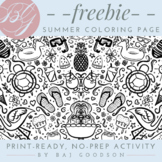 FREEBIE | Summer-Themed Hand-drawn Coloring Sheet | 1 Page