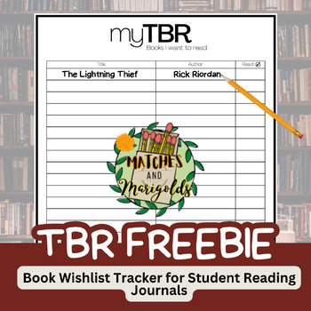 Preview of FREEBIE TBR Journal Page: Student Book Wishlist