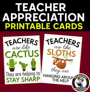 Preview of FREEBIE  Teacher Appreciation Cards