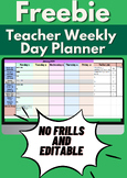 FREEBIE - Teacher Weekly Day Planner