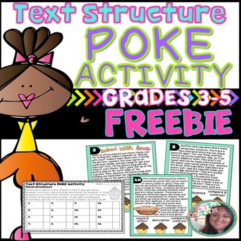 Preview of FREEBIE: Text Structure POKE Activity (or task cards)
