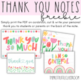 FREEBIE - Thank You Notes | Teacher Gift Note | Printable 