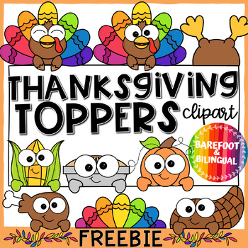 Preview of FREEBIE Thanksgiving Toppers Clipart - Free Thanksgiving Clipart