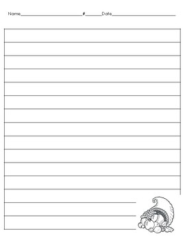 FREEBIE | Thanksgiving Writing Paper by Clippy Classroom | TPT