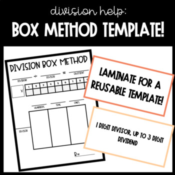 Preview of The Box Method: Helpful Division Template