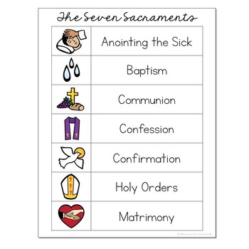 FREEBIE! The Seven Sacraments Matching Activity by The Lilac Schoolhouse