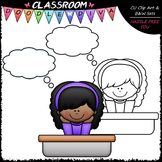 FREEBIE Thought Bubble Student Clip Art - Thinking Kid