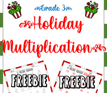 Preview of FREEBIE | Times 1 Multiplication Christmas | Holiday | Multiplication Worksheets