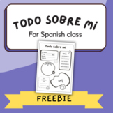 FREEBIE Todo sobre mí for Spanish class - Novice Students