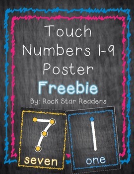 Preview of {FREEBIE} Touch Numbers Posters ~Chalkboard Style~