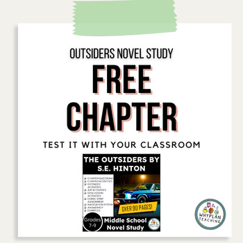 Preview of Two FREE Chapters of Outsiders Middle School Novel Study  │ Freebie