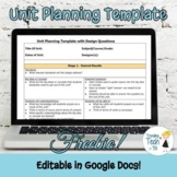 FREEBIE! Unit Planning Template - Fully Editable in Google Docs!