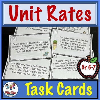 Preview of FREEBIE - Unit Rate Task Cards Activity Ratio (Unit Price, Speed, Etc.)