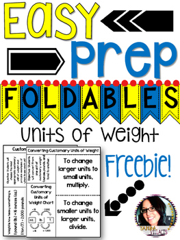 Preview of FREEBIE Units of Weight with Conversions Foldables - Perfect for Math Notebooks!