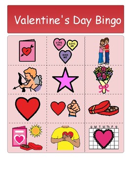 Valentine's Day Bingo with Boardmaker PCS (2 Boards, 2 Levels) FREEBIE