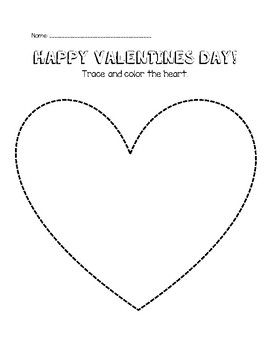 FREEBIE- Valentine's Day Heart- TRACE and COLOR! by Teach Create ...
