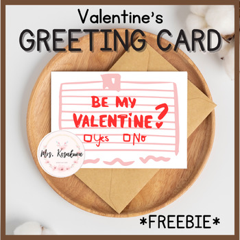 Preview of FREEBIE - Valentine's Greeting Card "Be my Valentine?"