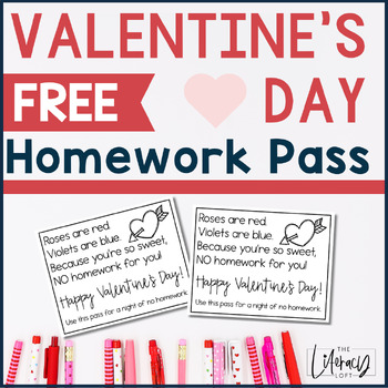 valentines day homework pass free