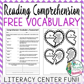 Preview of {FREEBIE} Valentine's Day Reading Comprehension Vocabulary and Assessment