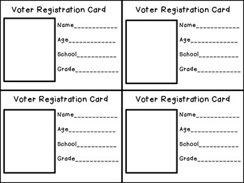 FREEBIE Voter Registration Card by Jennifer Elliott | TpT