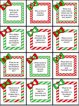 FREEBIE! WH Question Christmas BINGO by RWC with Mrs P | TpT