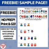 FREEBIE! WINTER CRYPTOGRAM SAMPLE PAGE FREEBIE: DECODE WOR