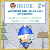 FREEBIE! WINTERTIME ROLL & COLOR ARTICULATION TARGETING 12 SOUNDS!