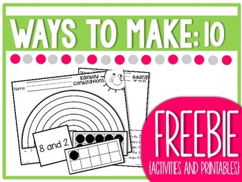 FREEBIE Ways to Make Ten by Tara West - Little Minds at Work | TPT