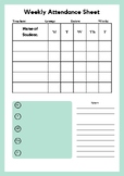 FREEBIE! Weekly Lesson Planning and Attendance Sheet