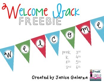 FREEBIE: Welcome Back Banner! by PreK Partner | Teachers Pay Teachers
