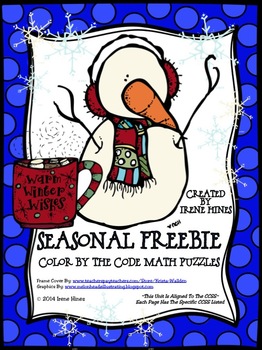 FREEBIE Winter Color by Number Printable