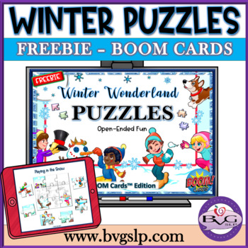 Preview of FREEBIE Winter Wonderland Puzzles BOOM CARDS - Open Ended FUN