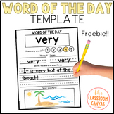 FREEBIE Word of the Day Worksheet Template, Sight Word of 